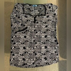 💜 Blue Sky Floral Pattered Top Blouse